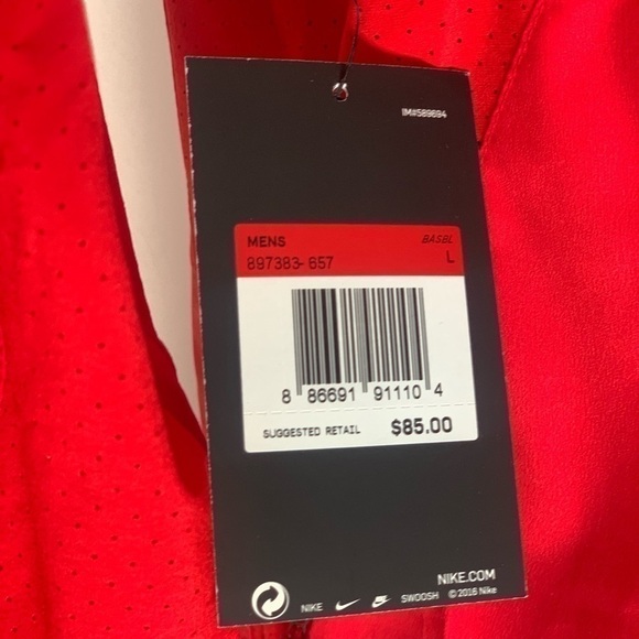 𝅺NIKE Men's‎ Baseball Jacket Lightweight 3/4 sleeve Windbreaker Vented. - Picture 4 of 8